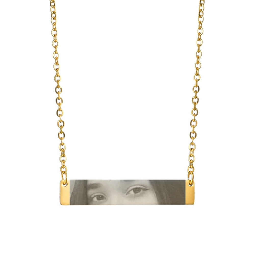Custom Eyes Photo Necklace Stainless Stee Customized Engrave Eye Necklaces Personalized Picture Name Necklace For Men & Women