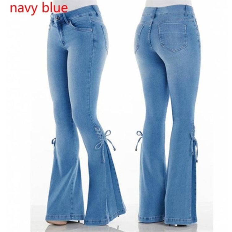 Boho Chic Flare Jeans with Side Ties