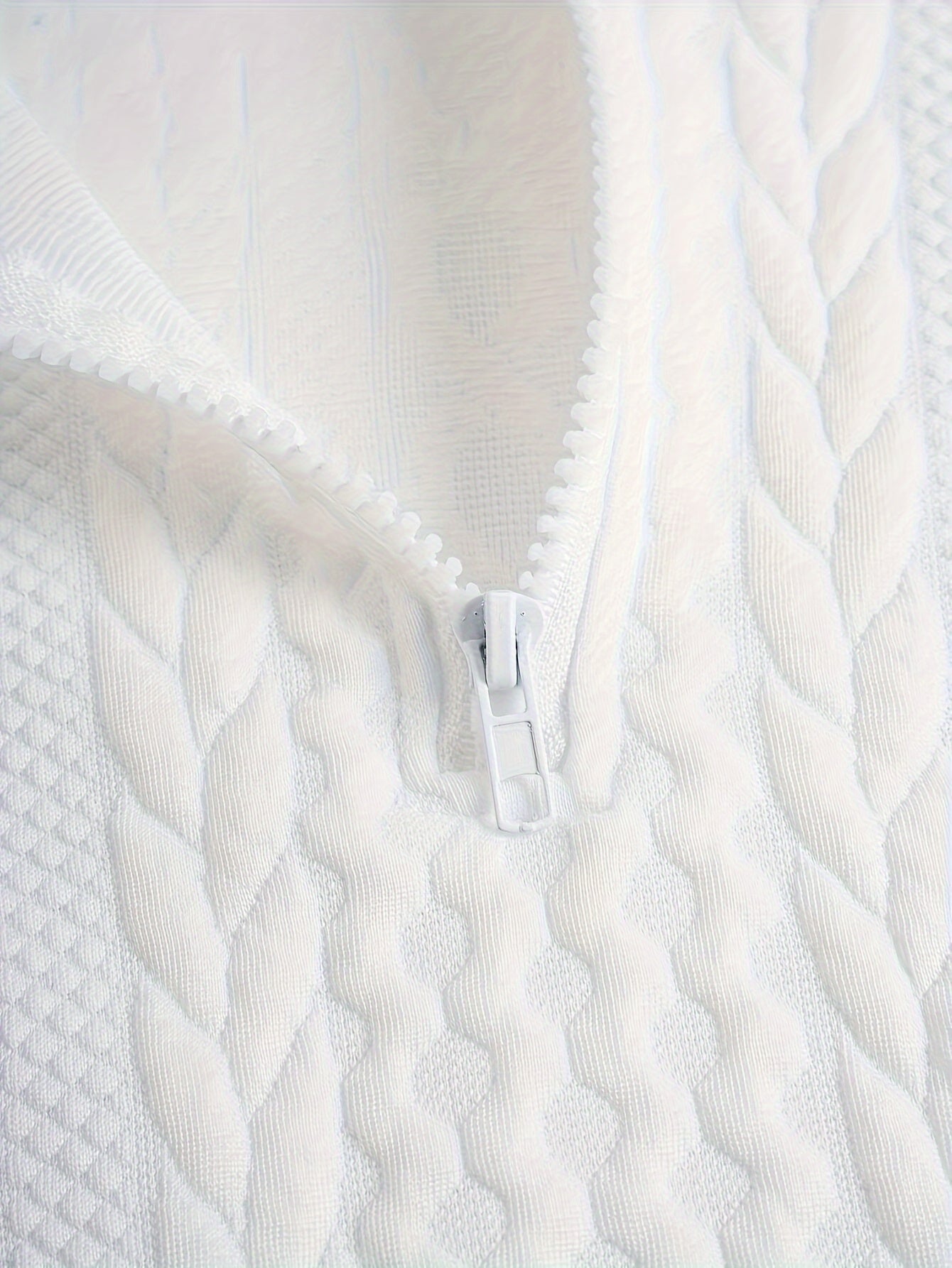 Spring And Autumn Solid Color Zipper Shoulder Drawstring Casual Hoodie