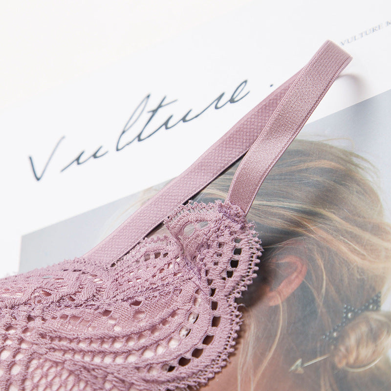 Comfortable & Sexy Transparent Lace Bra Triangle Cup Without Rims