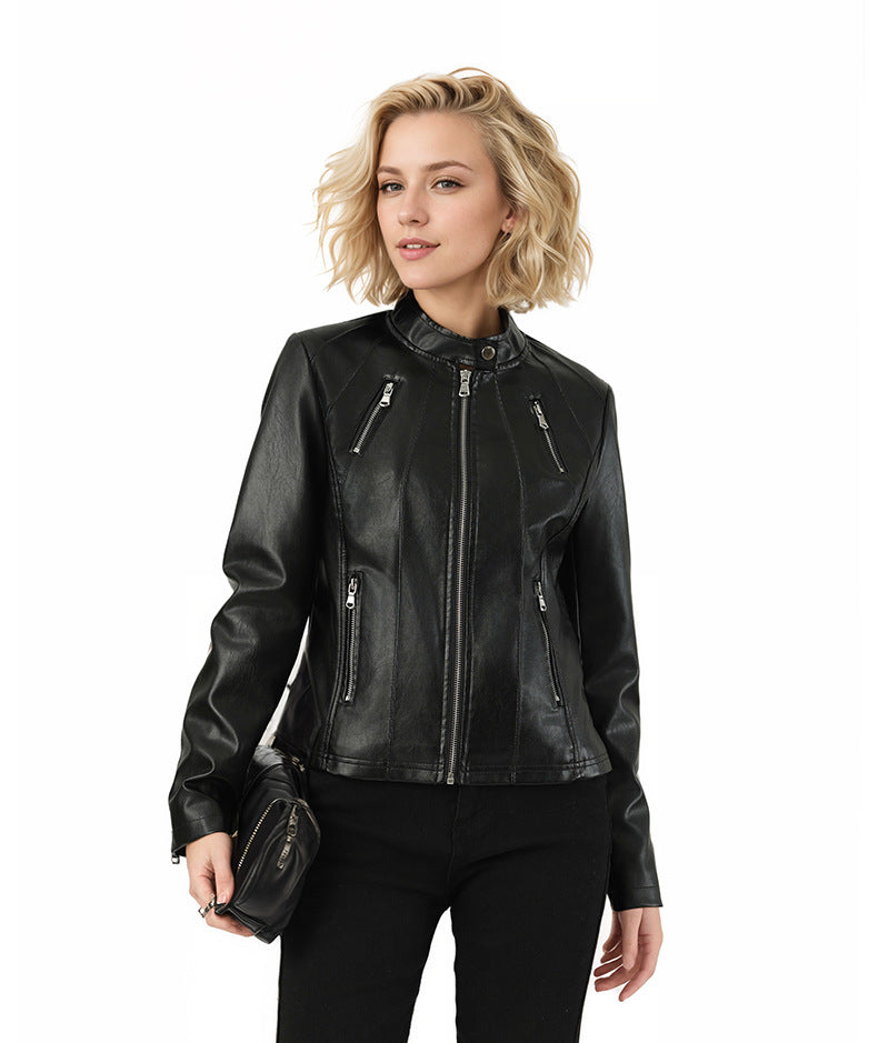 European And American Leather Jacket Women's High-grade