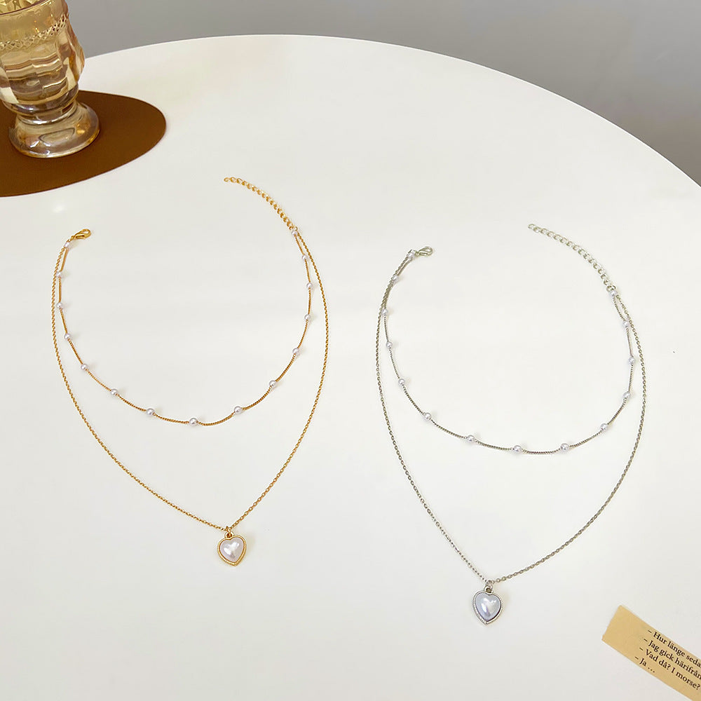 Pearl Necklace Double Layer Simple Women's