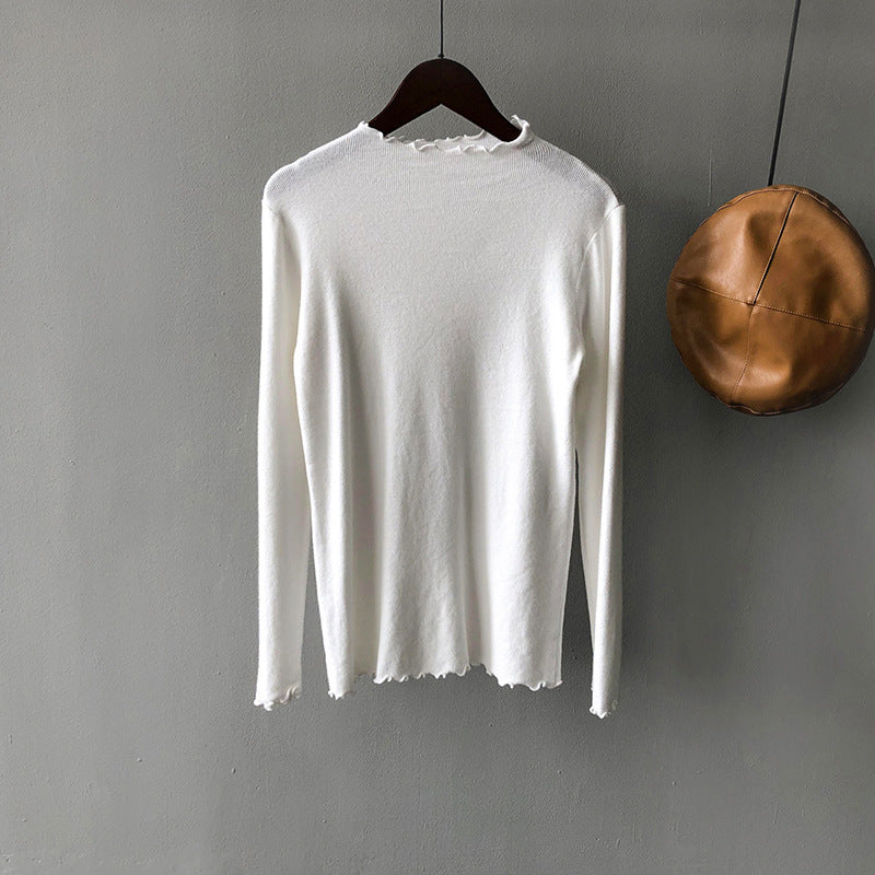 Korean Style Slim Bottoming Knitted Top Women