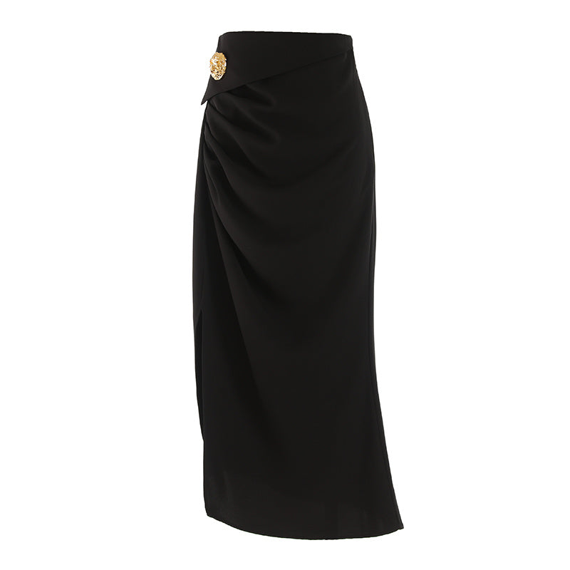 Elegant Irregular Slit Skirt For Women