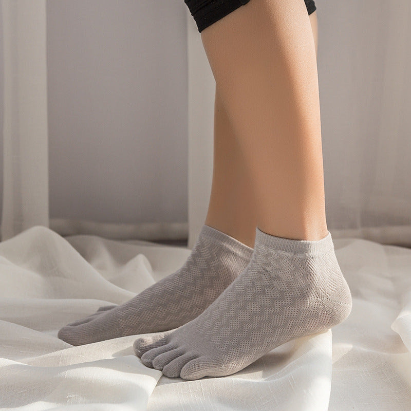 Thin Summer Pure Cotton Toe Socks Plain Toe Socks For Women's