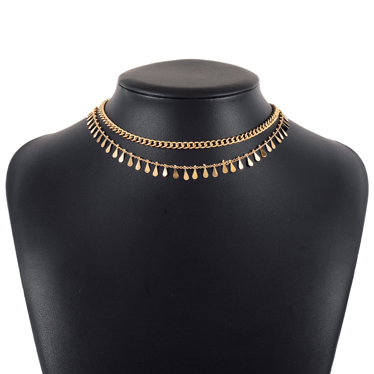 Drop Shape Sequin Commuter Net Red Wind Necklace For Women's