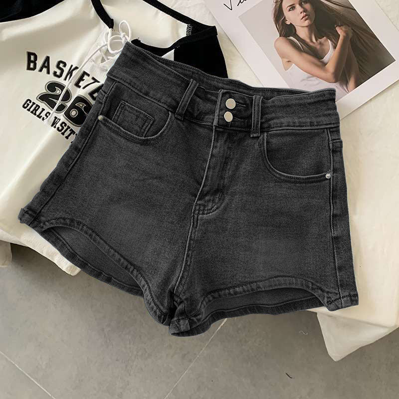 Thin Stretch High Waist Denim Shorts For Women's