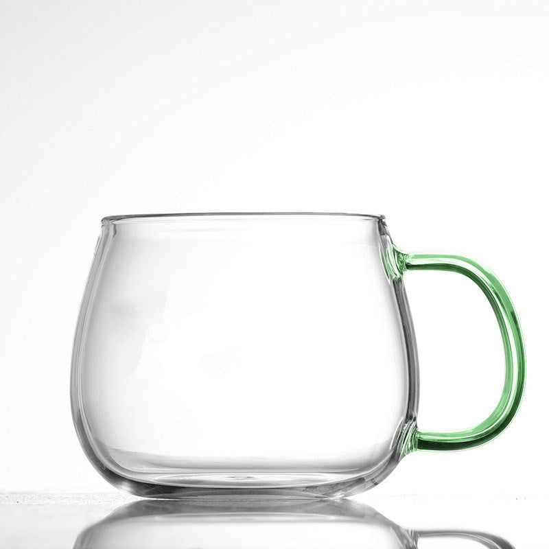 Cute Kawaii Emoji Glass Mug with Gold Handle Cute Glass Expression Coffee Cup Mug