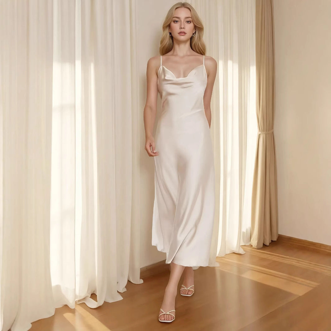 Elegant French Strap Dress One-piece Women