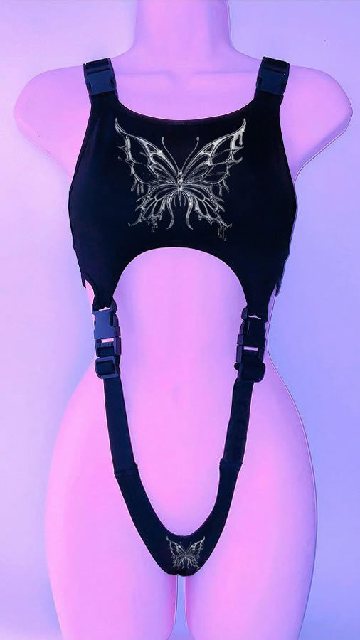 Sexy Goth Skinny Crop Y2k Short Vest