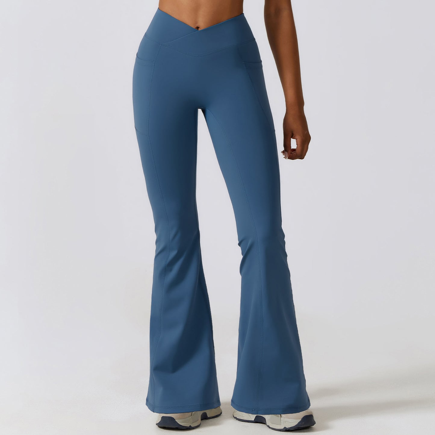 Sculpt & Flow Crossover Flared Leggings – High-Waist V-Cut Comfort Wide Pants Hip Lifting Yoga Bell-bottom Pants Sports
