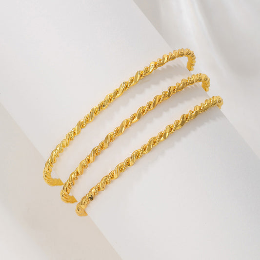 1Pcs Simple And Fashion Gold Bracelet Fried Dough Twists Rope Bracelet For Women