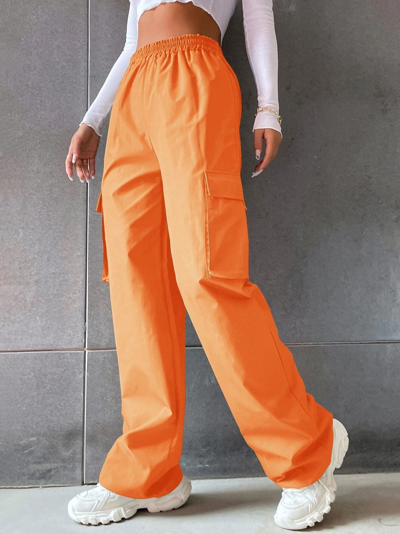 Urban Flex Cargo Pants – Bold Colors, Bigger Moves No Belt Pants High Waist Season Wide Leg Pants Straight Loose Temperament Commuter Pants