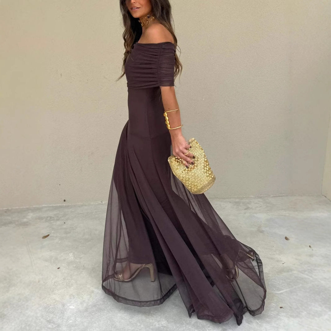 Tube Top Mesh Slim Fit Patchwork Temperament Dress