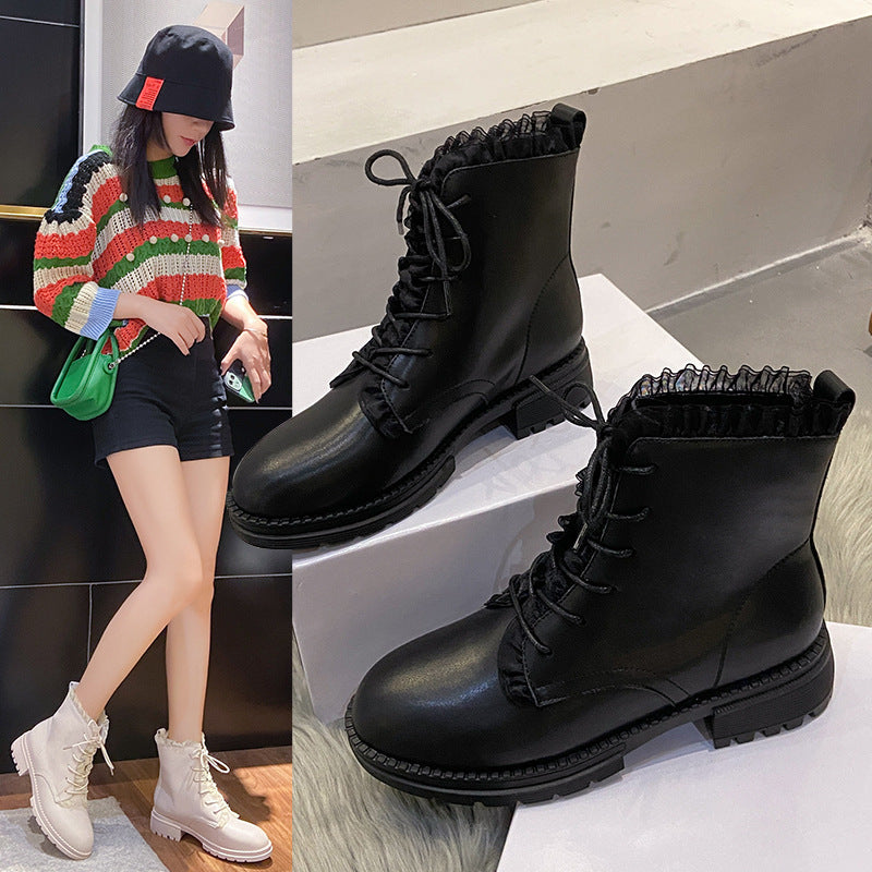Lace-up Platform Short Martin Boots