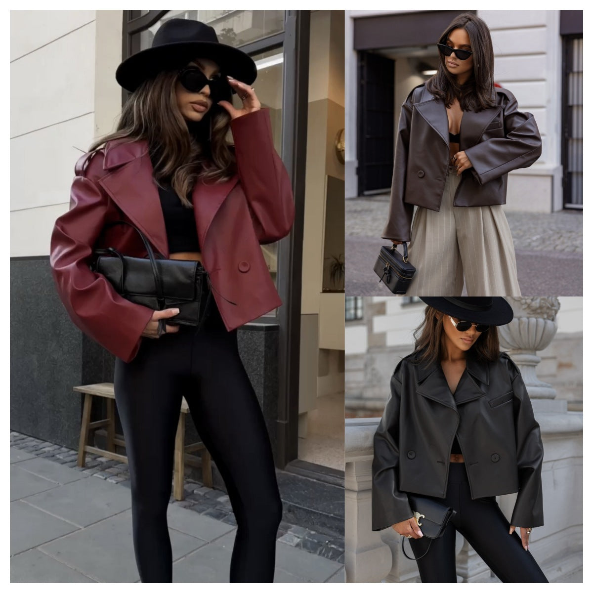Fashion Design Retro Leather Jacket For Women's