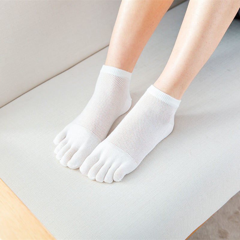 Thin Summer Pure Cotton Toe Socks Plain Toe Socks For Women's