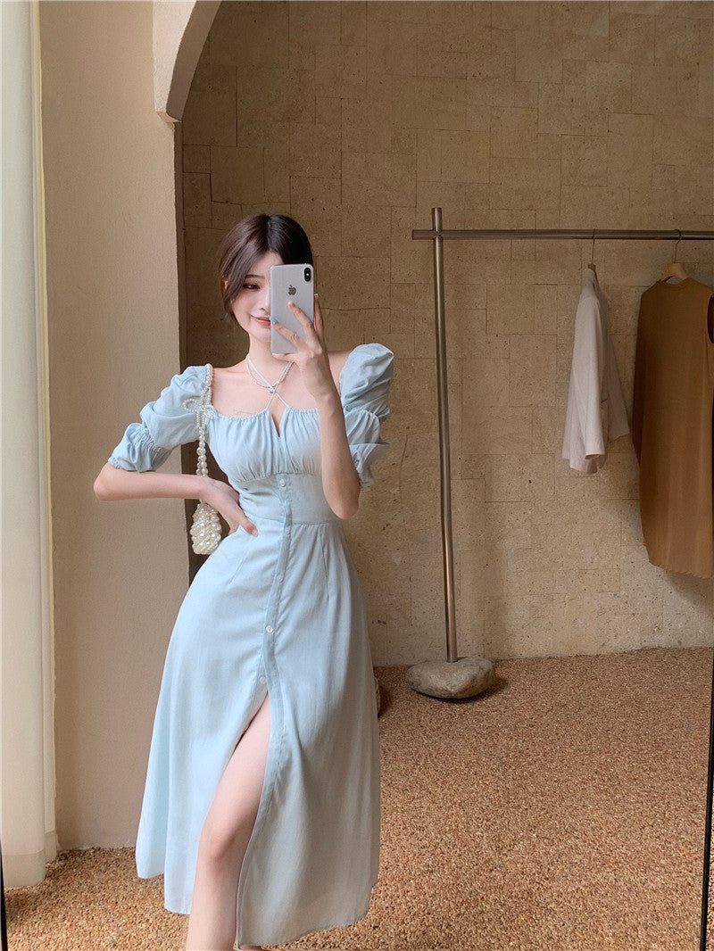 Aesthetic Chic Square Neck Maxi Party Wear Dress