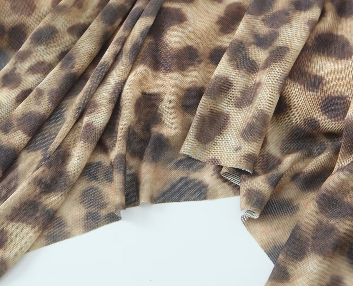 American Retro Hot Girl Sexy Leopard Print Dress