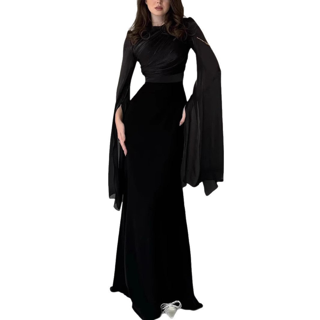 Fashion Temperament Crew Neck Slim Fit Dress For Women's