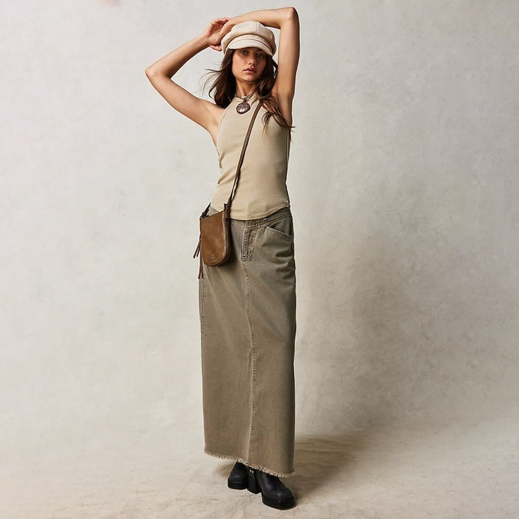 Loose Straight Casual Denim Skirt Women's