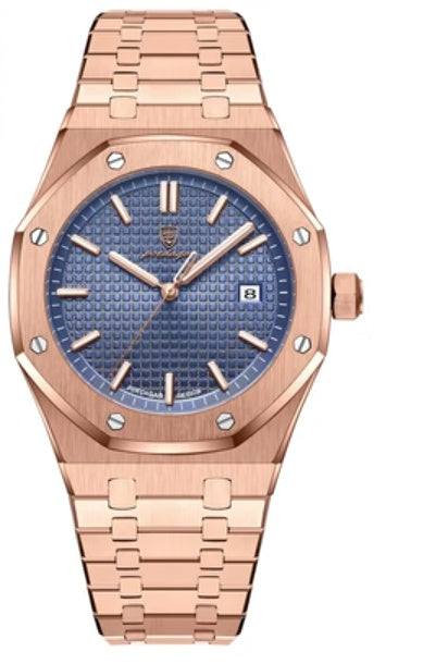 Elegant Analog Wristwatch with Date Display for Men & Women Waterproof Fashion Business Trend Luminous Calendar Watch