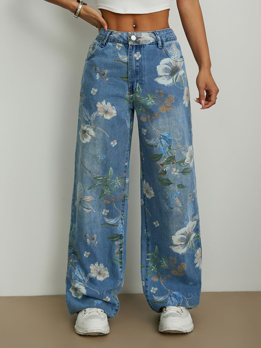 Street Trend Loose Straight Leg Wide Leg Pants