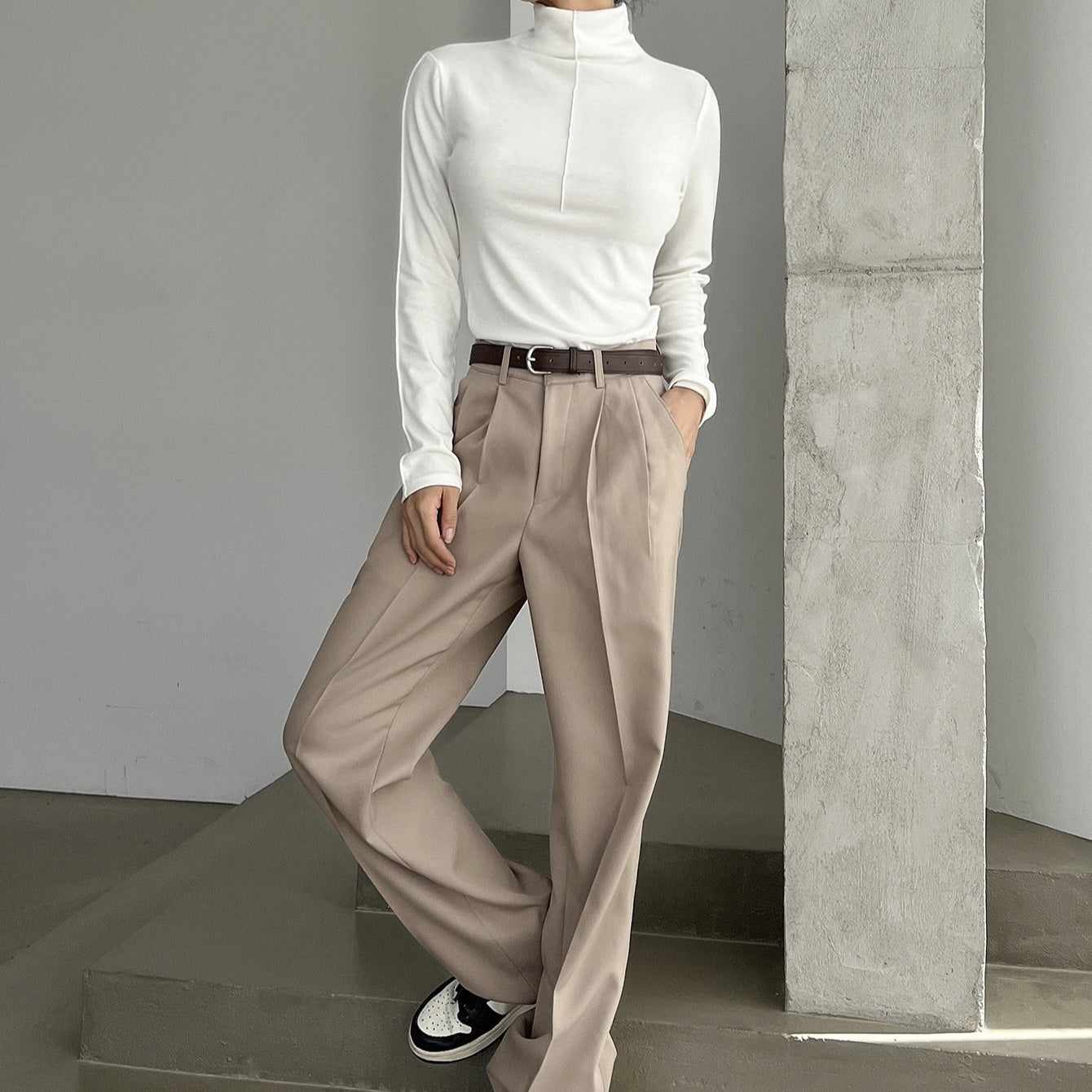 Solid Color Top Fashionable Velvet Texture Fashionable T-shirt Long Sleeved
