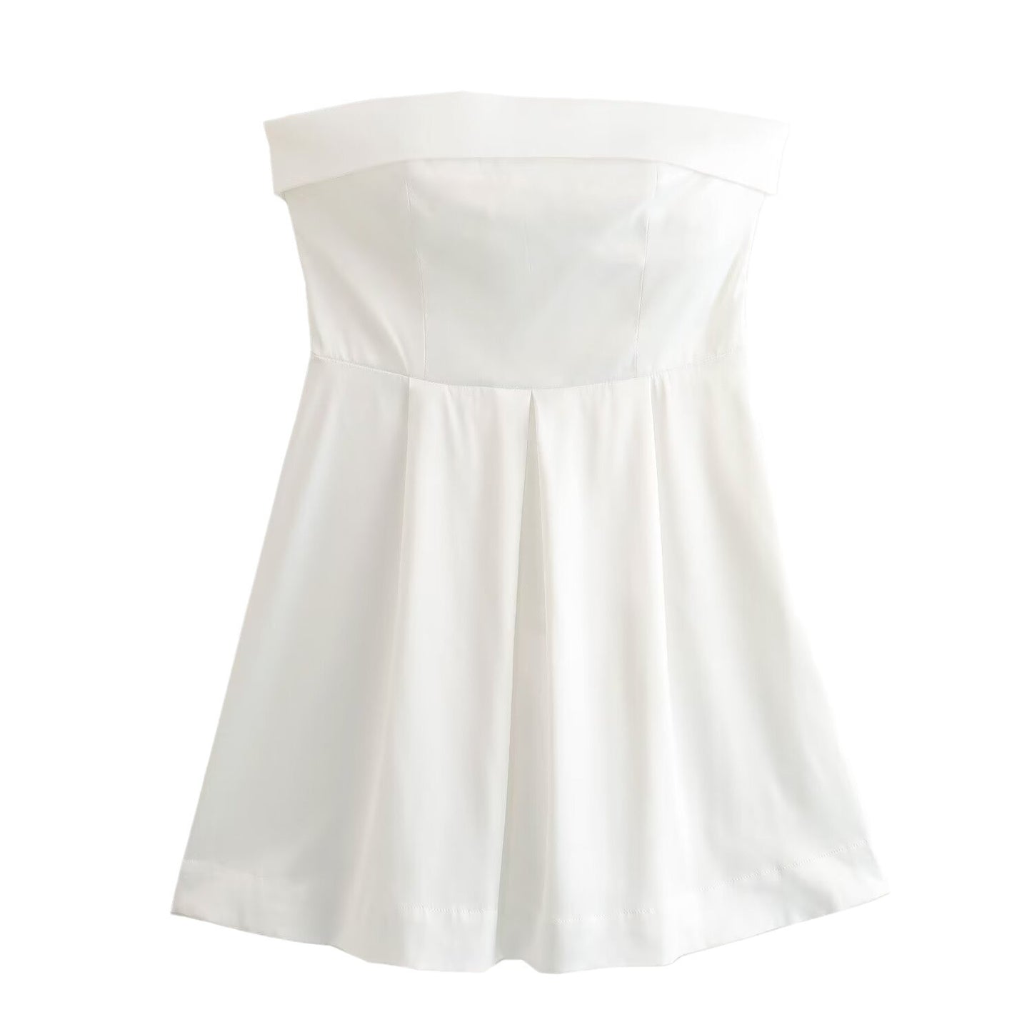 Elegant White Strapless Mini Dress Korean Style Elegant Slim Tube Top Dress