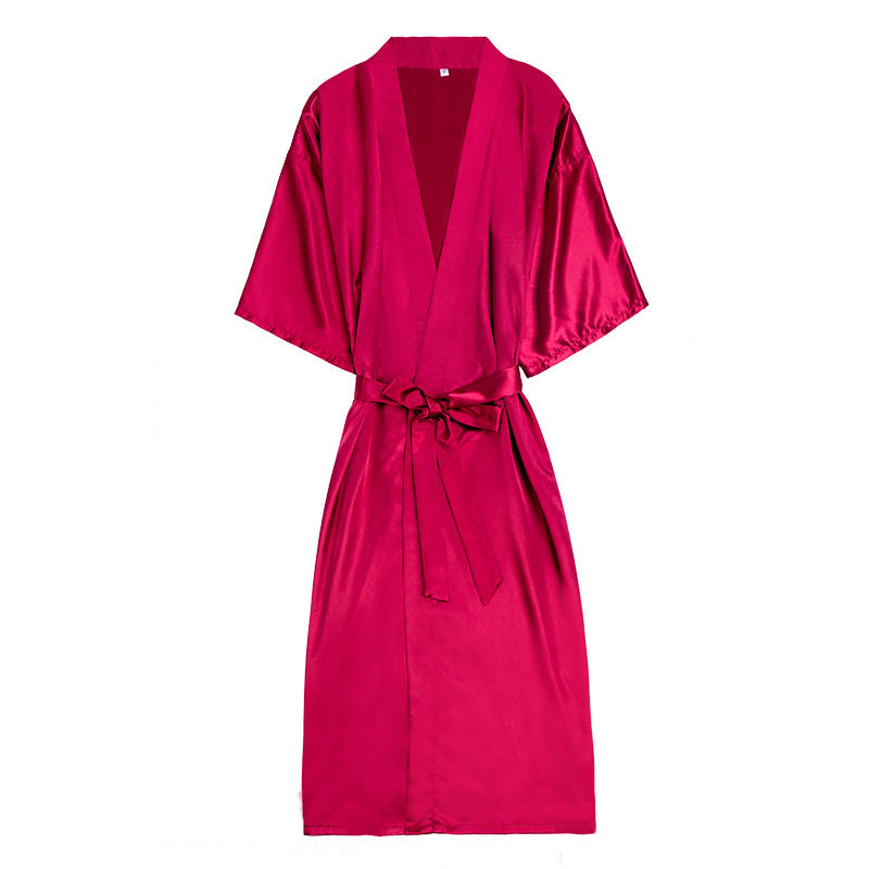 Luxurious Satin Kimono Robe - Soft Silk Feel Bathrobe for Women Pajamas Silk Wedding Pajamas Women
