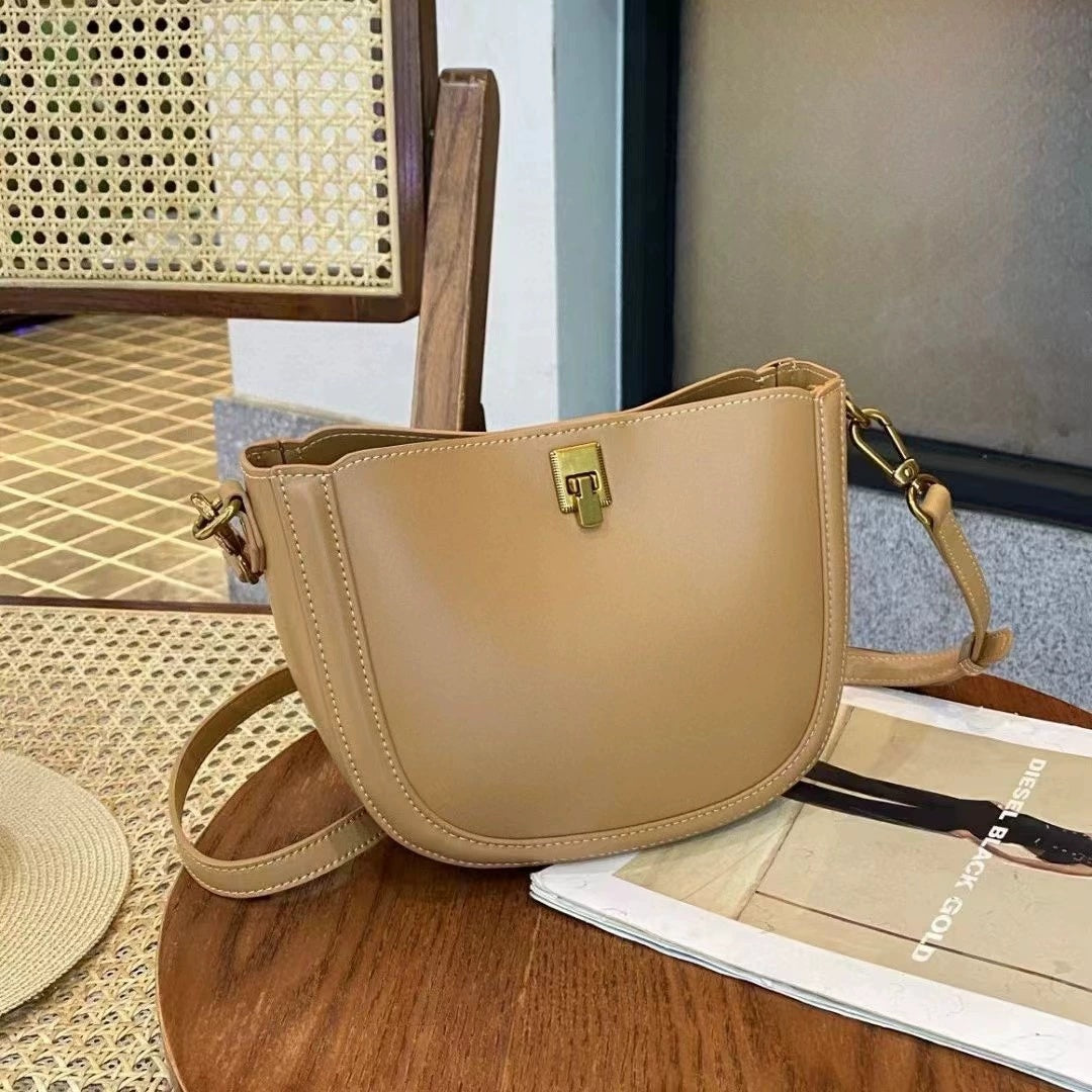 Simple Casual Leather Messenger Bag For Women's