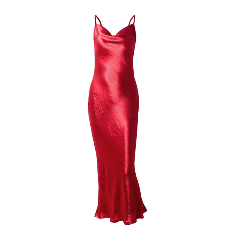 Luxurious Satin Slip Maxi Dress | Elegant Cowl Neck Gown (Available in Multiple Colors) Satin dress