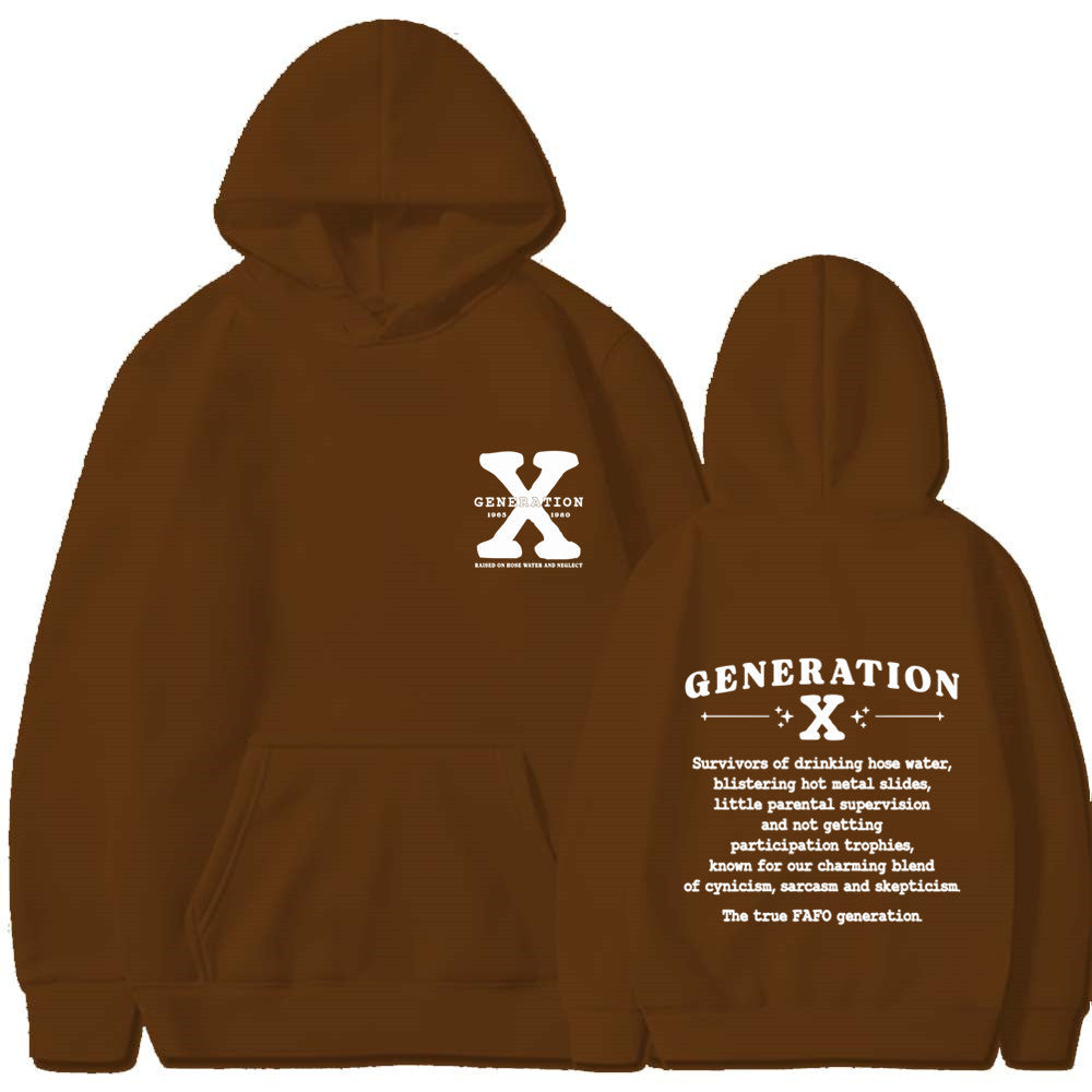 Elegant Print Loose Hoodie For Women