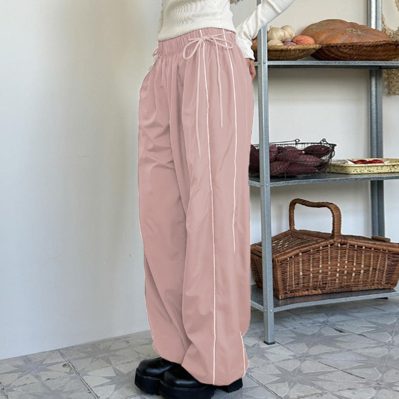 Tight Waist Loose Straight Cargo Pants