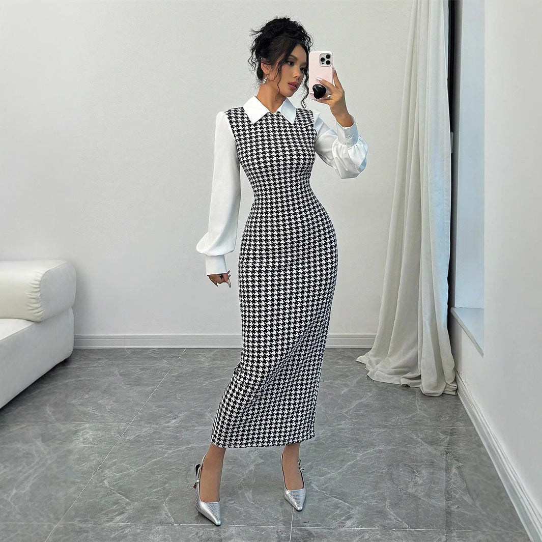Elegant Fake Two Pieces Women's Bodycon Dress