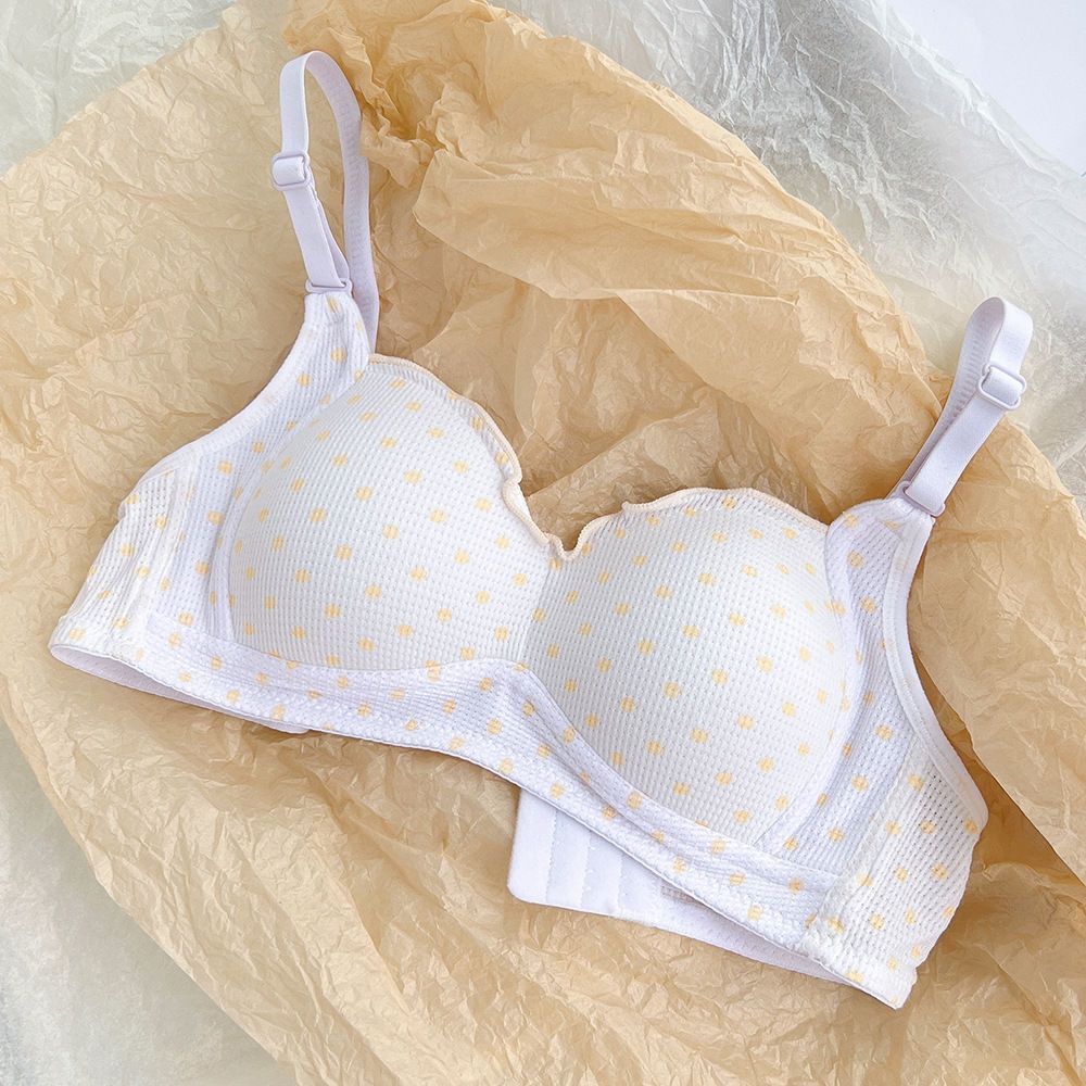 Soft Floral Lace Seamless Comfort Bra Anti-slip Bra No Steel Ring Gathering Bra