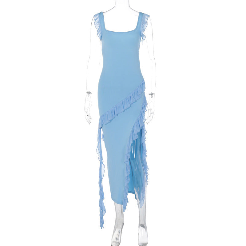 Versatile Fashionable Stringy Selvedge Stitching Temperament Bodycon Dress