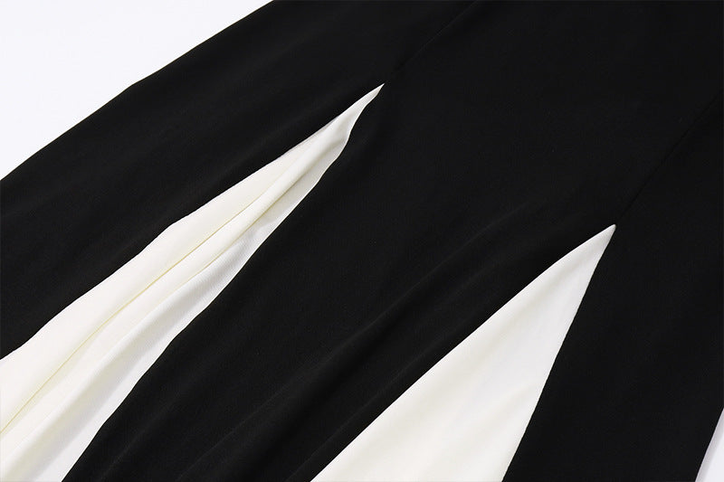 Elegant Versatile Fashion Color Contrast Sling Dress