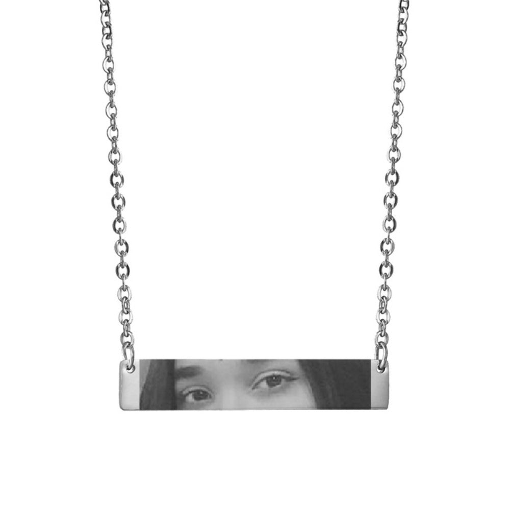 Custom Eyes Photo Necklace Stainless Stee Customized Engrave Eye Necklaces Personalized Picture Name Necklace For Men & Women