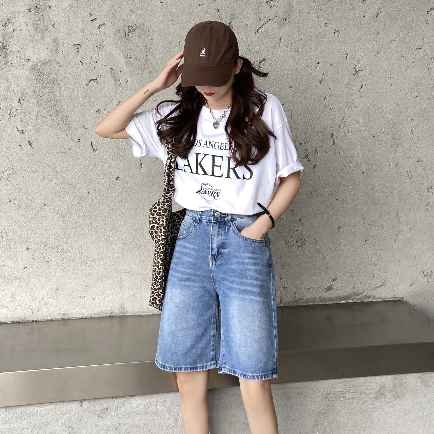 Retro High Waist Denim Jeans Shorts For Women's