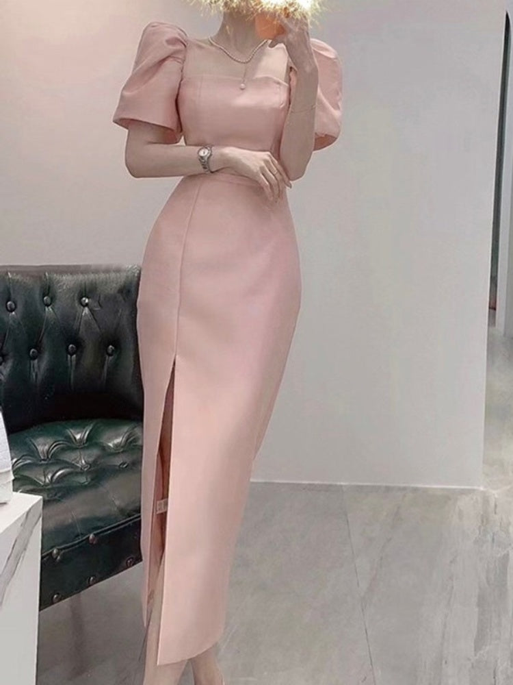 Imperial Light Mature Bubble Sleeve Dress