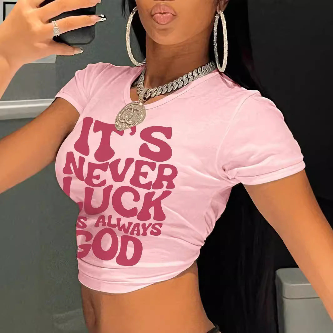 Retro Slim Fit Street Cool Casual Short Top For Women