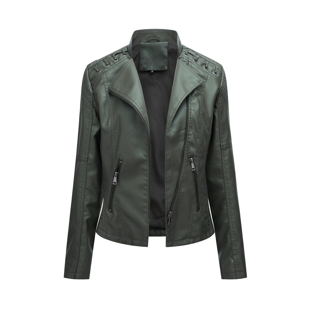 Leather Jackets Women's Short Jackets Slim Thin Leather Jackets Ladies Motorcycle Suits For Women's