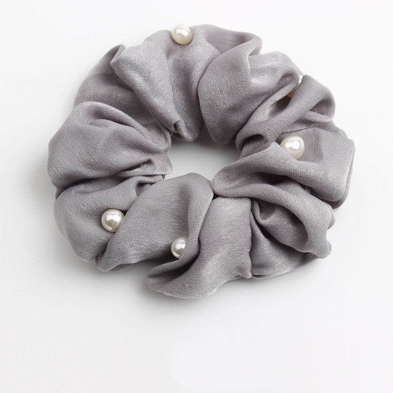 Elegant Faux Pearl Hair Scrunchie Creative rubber band fabric hair accessories hair ring