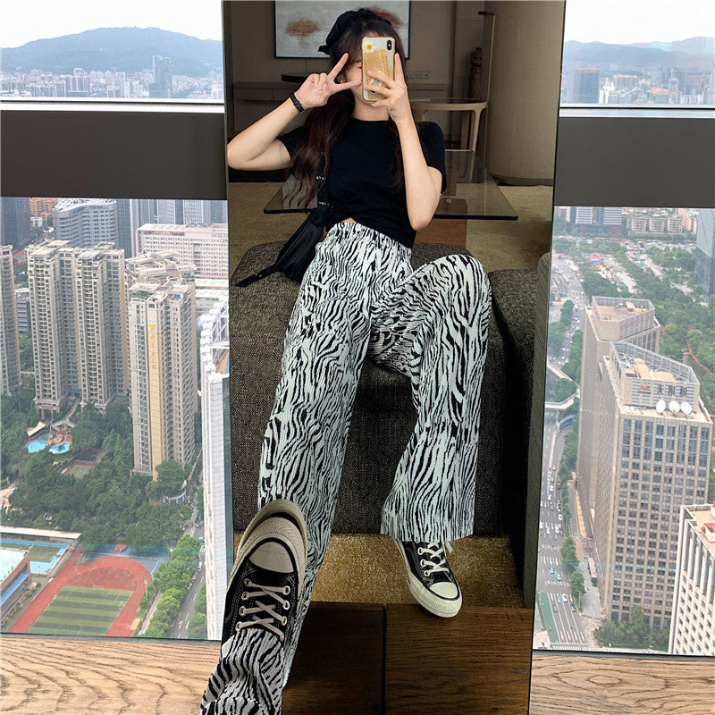 Vibe Wave Printed Lounge Pants – Unapologetically Bold Tie Dye Wide Leg Pants New Women's Nine-quarter Pants