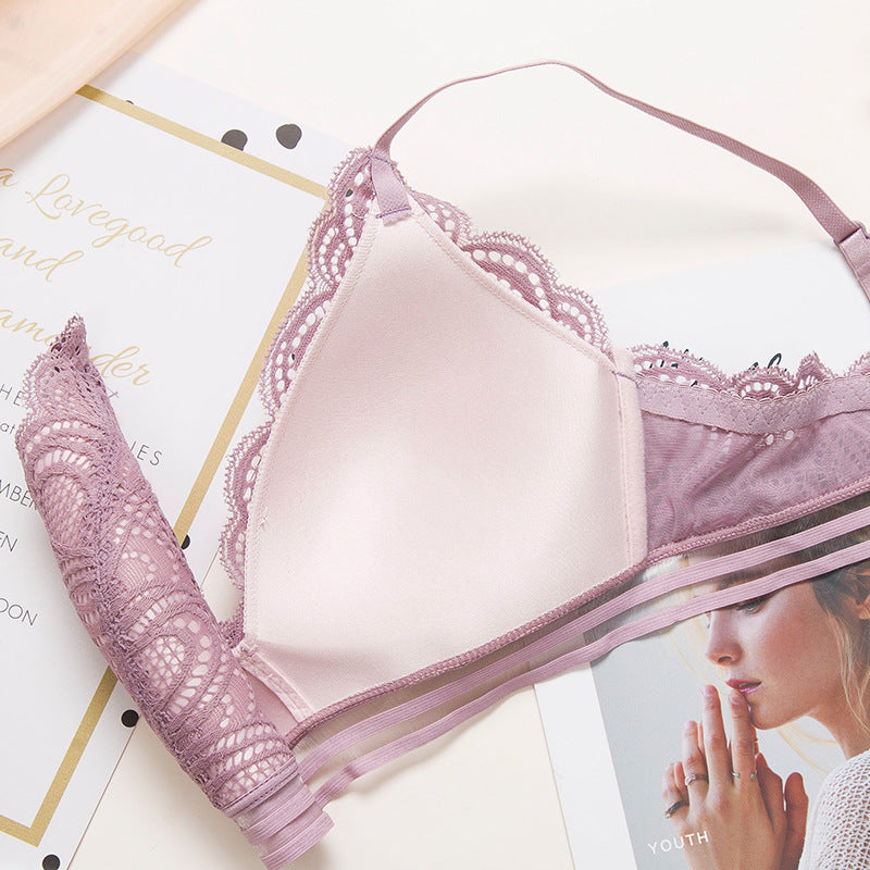 Comfortable & Sexy Transparent Lace Bra Triangle Cup Without Rims