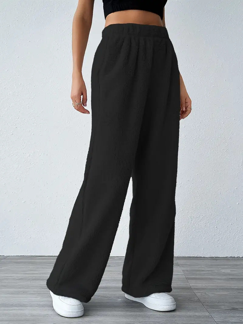 Autumn And Winter Solid Color Fashion Plush Casual Pants