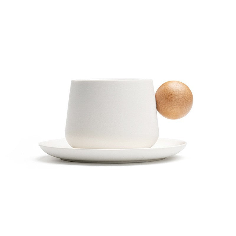 Elegant Black & White Ceramic Mug with Coaster Ceramic High Value Coffee Mug