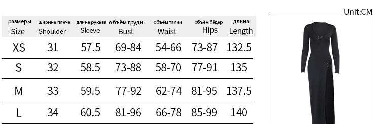 Black Versatile Slit Bodycon Dress Split Pin Long Dress For Women's
