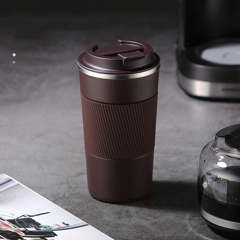 Portable Thermal Tumbler with Non-Slip Grip Coffee Mug Insulation Mug Ceramic Liner Portable Student Simple